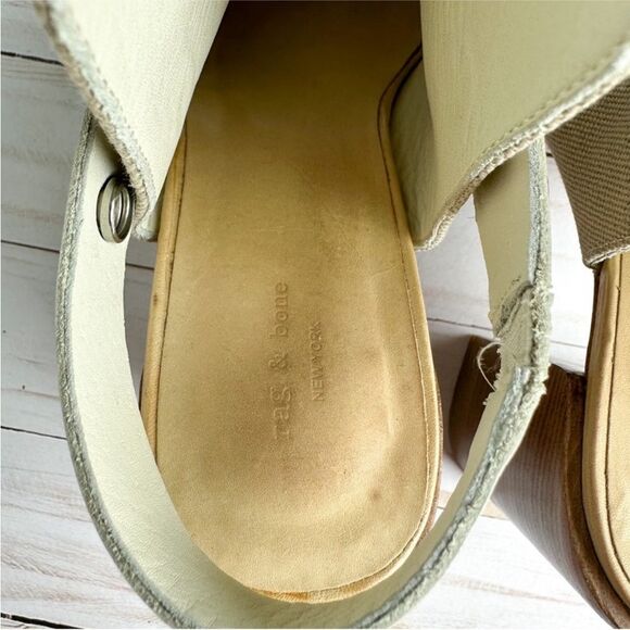 Rag and Bone Leigh Natural Canvas Open Toe Sandal - Picture 8 of 14